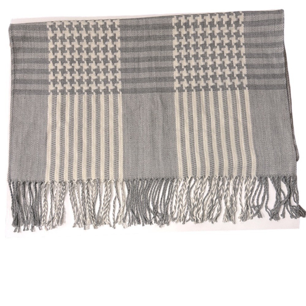 Forever‎ 21 Gray Houndstooth Pashmina Fringe Ends One Size Acrylic